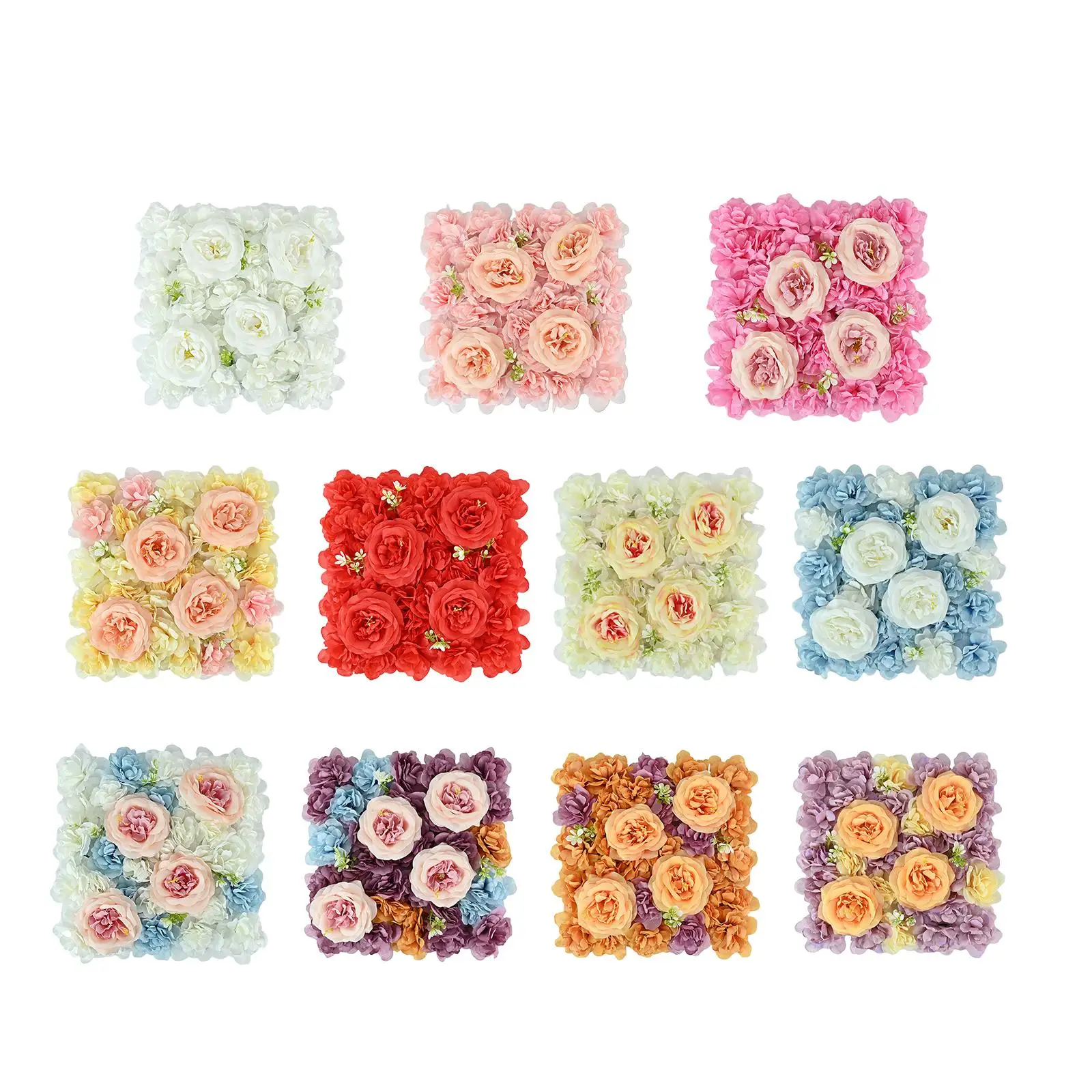 Artificial Flower Wall Panel Floral DIY Background for Wedding Outdoor Home