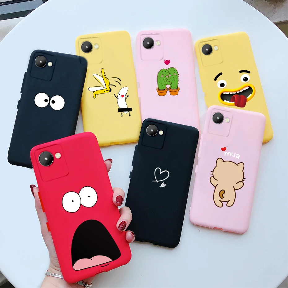 For Realme C30 Case 4G Silicone Cute Cartoon Painted Soft TPU Back