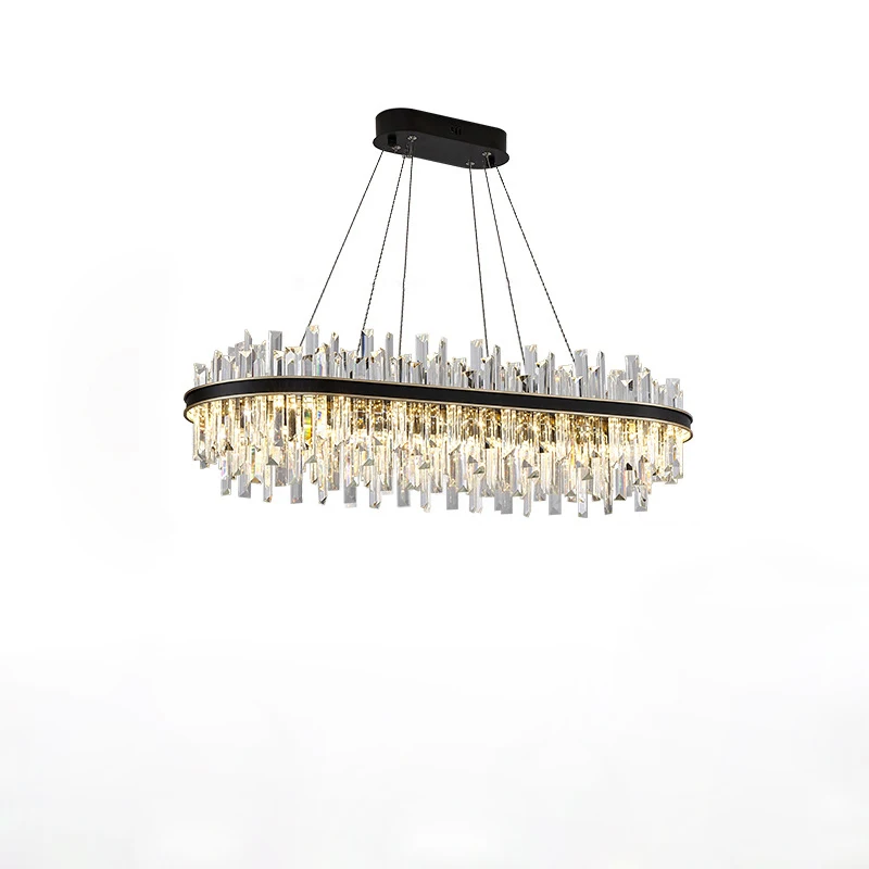 

Dimmable LED Black Gold Chrome K9 Crystal Series Hanging Lamps Chandelier Lighting Suspension Luminaire Lampen For Dinning Room