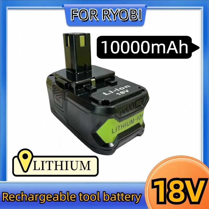 

18V 10000mAh Battery For Ryobi P108 Li-ion Rechargeable Battery BPL1820 P108 P109 P106 P105 P104 RB18L50 Power Tool Baterry