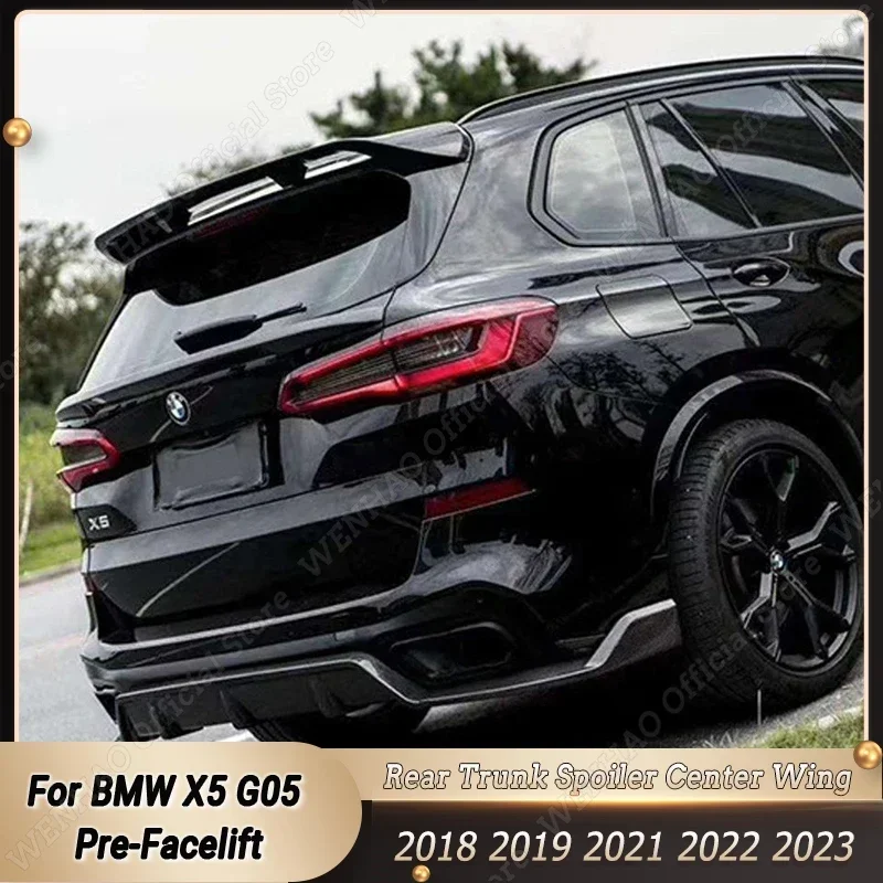 

Задний спойлер для багажника BMW X5 G05 Pre Facelift 2018-2023, блеск для центрального крыла, черный цвет, фотоэлемент, ABS, автомобильные аксессуары