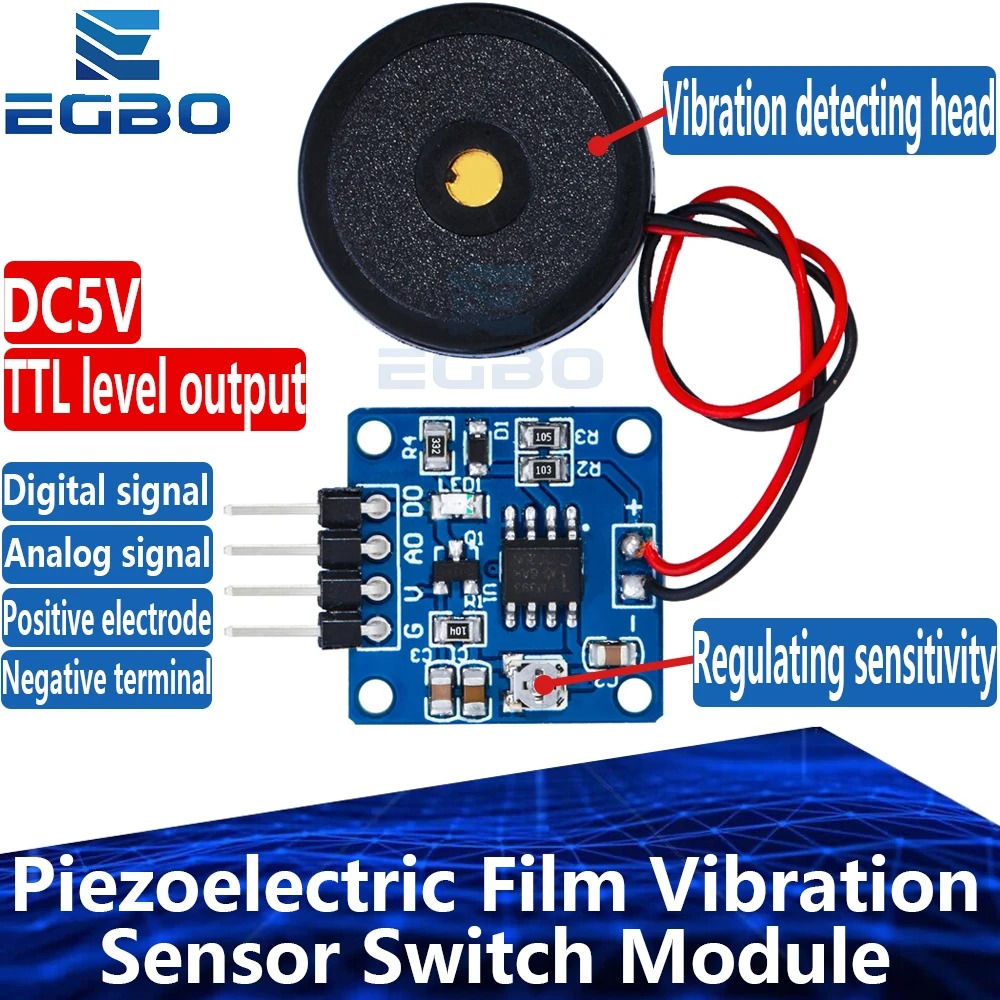 Capteur Piézoélectrique à Vibration - 1 Pièce - Type DPST DC - Non Blindé
