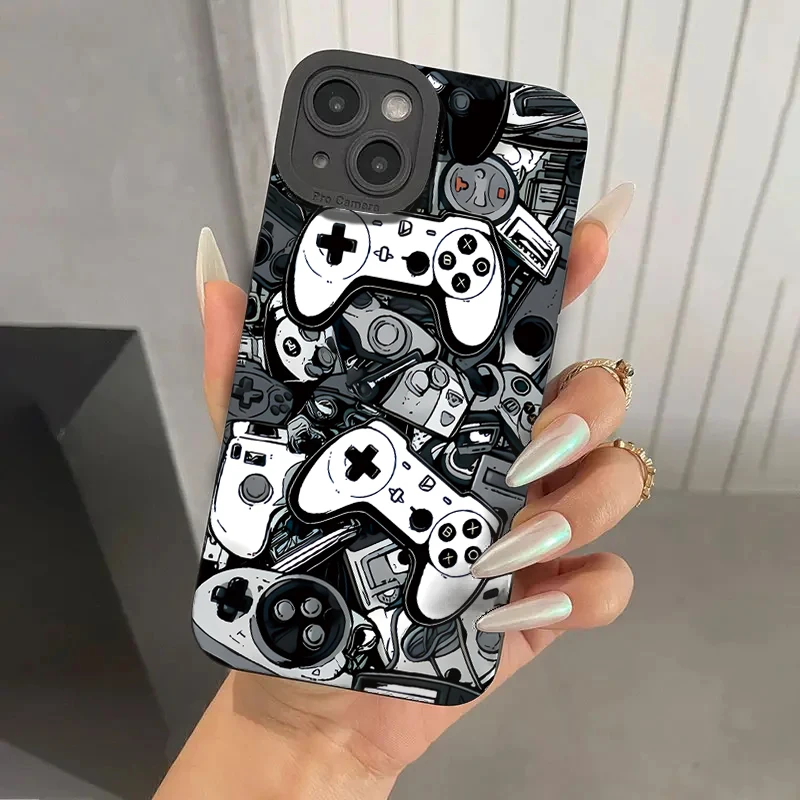 Sleek BlackGame Console Design Shockproof Phone Case