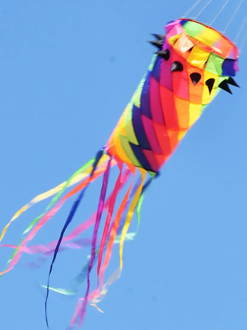 9KM Giant 3.5m Shaped Kite Line Laundry Spinning Windsock Super Turbin