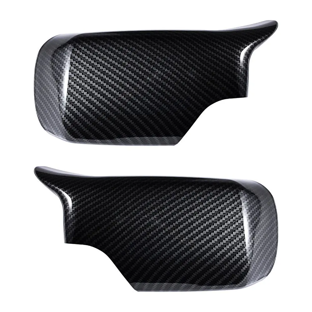 

for -BMW E46 E39 325I 530I 330I 525I Carbon Fiber ABS Side Rear View Mirror Cap Cover Shell Trim