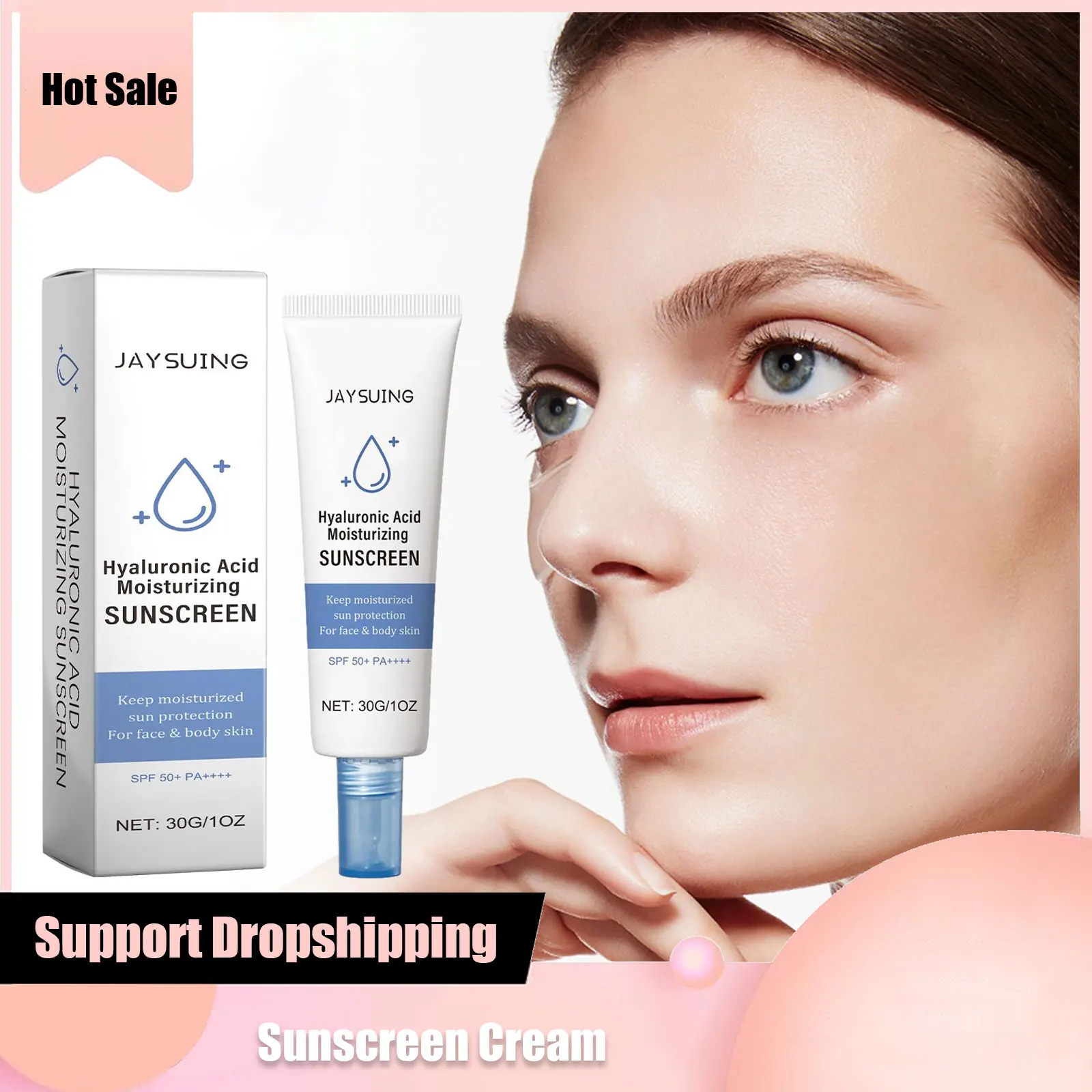 Sunscreen Cream Sunblock Skin Protective Spf50+ Moisturizing Refreshing Waterproof Brightning Face Isolation Uv Protector Cream