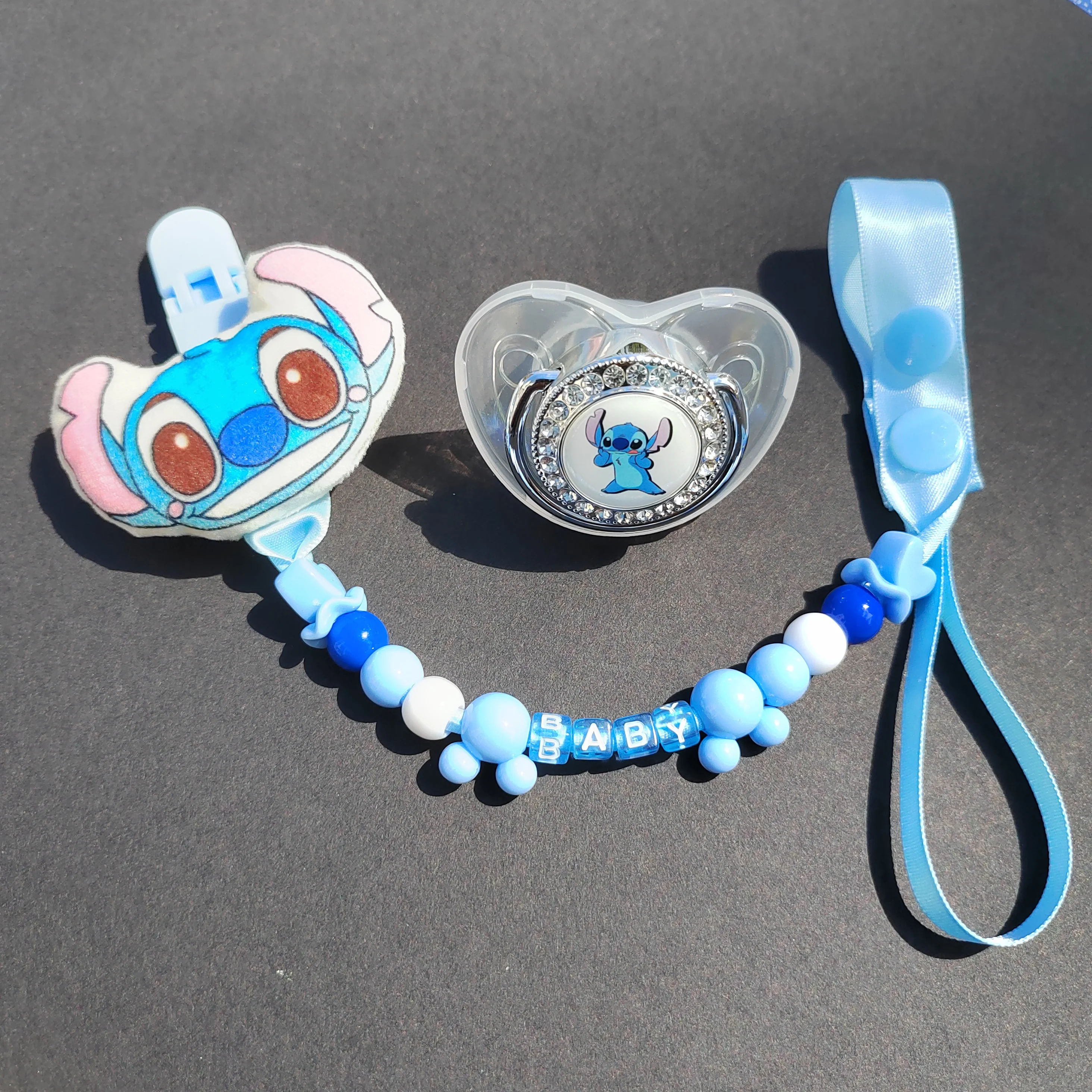Stitch 3D Hair Pacifier Clip] Baby pacifier BPA-free silicone