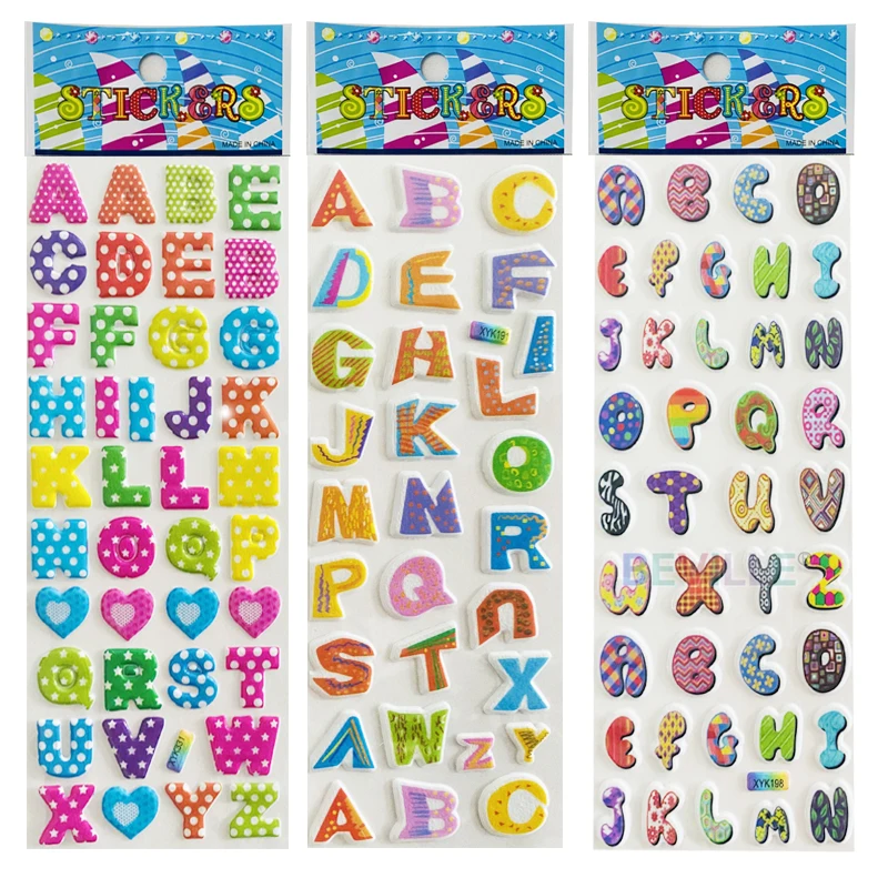 Stickers Stickers Children Letters  Creative Hobbies Sticker Number -  12sheets 3d - Aliexpress