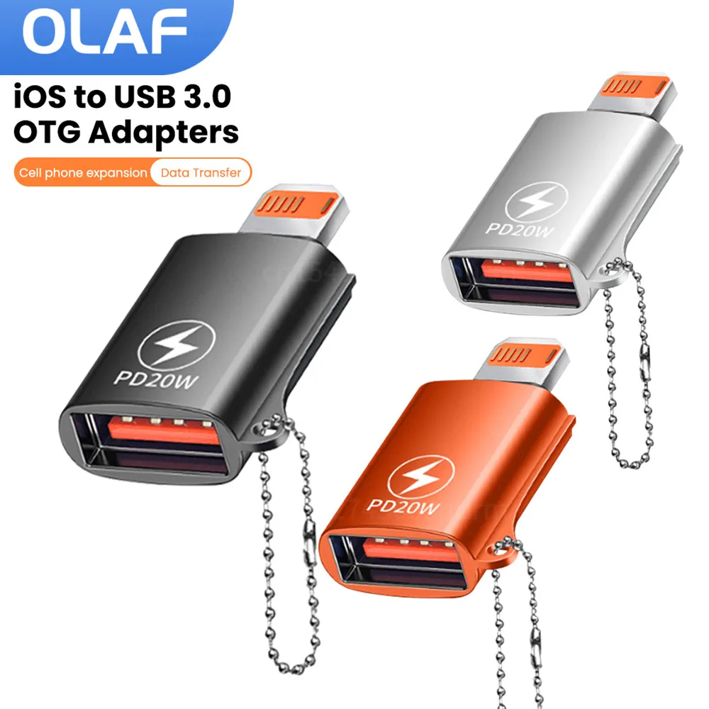 Olaf OTG 어댑터, iOS 라이트닝 수-USB 3.0 어댑터, 암 커넥터, 고속 충전 어댑터, 아이폰용 U 디스크 변환기 