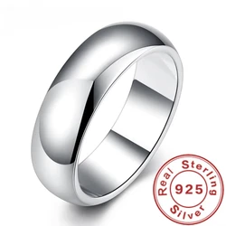 Elegant Sterling Silver Smooth Round Ring - Women's Fashion Jewelry - 8