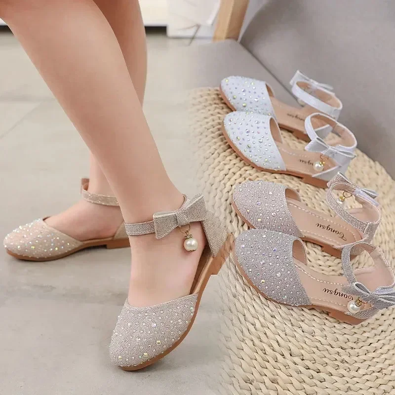 Girls Sandals Flats Shoes for Summer Baby Princess Party Banquet