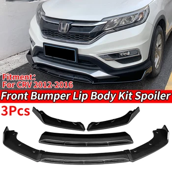 Front Bumper Lip Spoiler Body Kit for Honda CR-V 2012–2016 – ABS Carbon-Look Chin Splitter