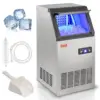 Commercial Ice Maker Machine, 100 lbs/24H Ice Maker Machine with 27.5 lbs Storage Capacity, 45 Ice Cubes in 12-15 Minutes, LED 1