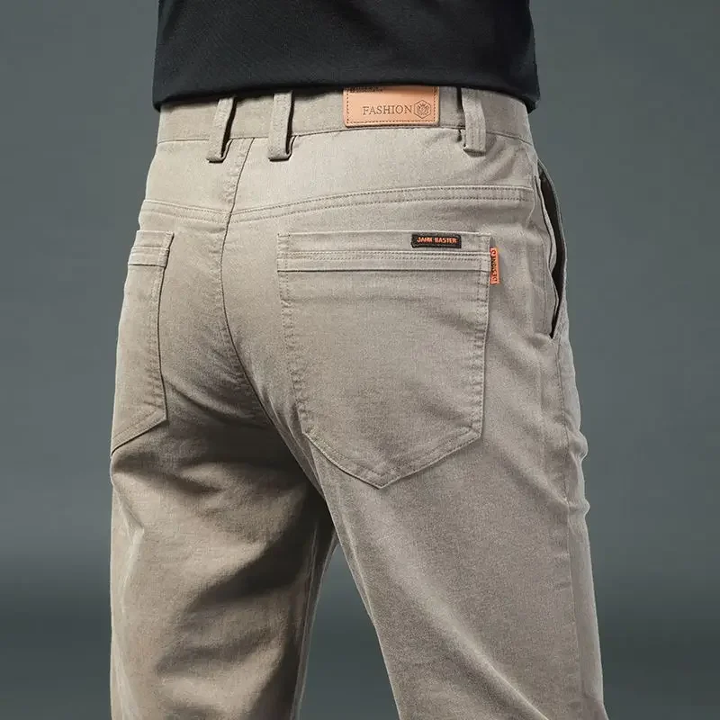 thumbnail image 1 of Pantalones casuales largos y delgados para hombre, tendencia de verano, pantalones masculinos de alta calidad, talla grande, nuevos, de diseño de corte regular, moda 2024 de algodón, 1 of 5