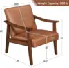 Wood Legs, Reading Leisure Chair with High Back for Living Room 3