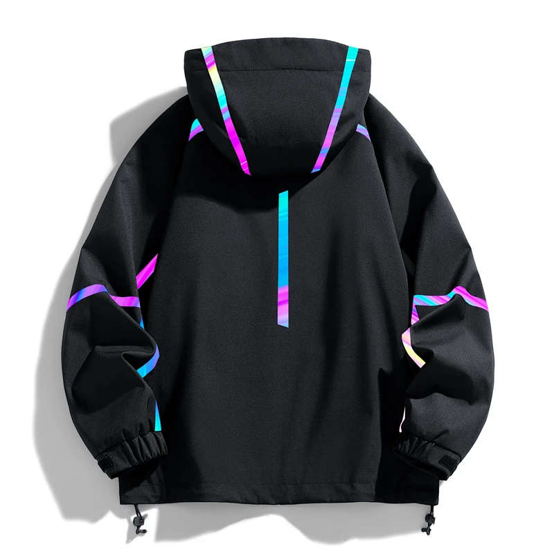 Waterproof reflective hiking jacket CHRLCK unisex windbreaker outdoor men camping trekking fishing jacket windproof coats women