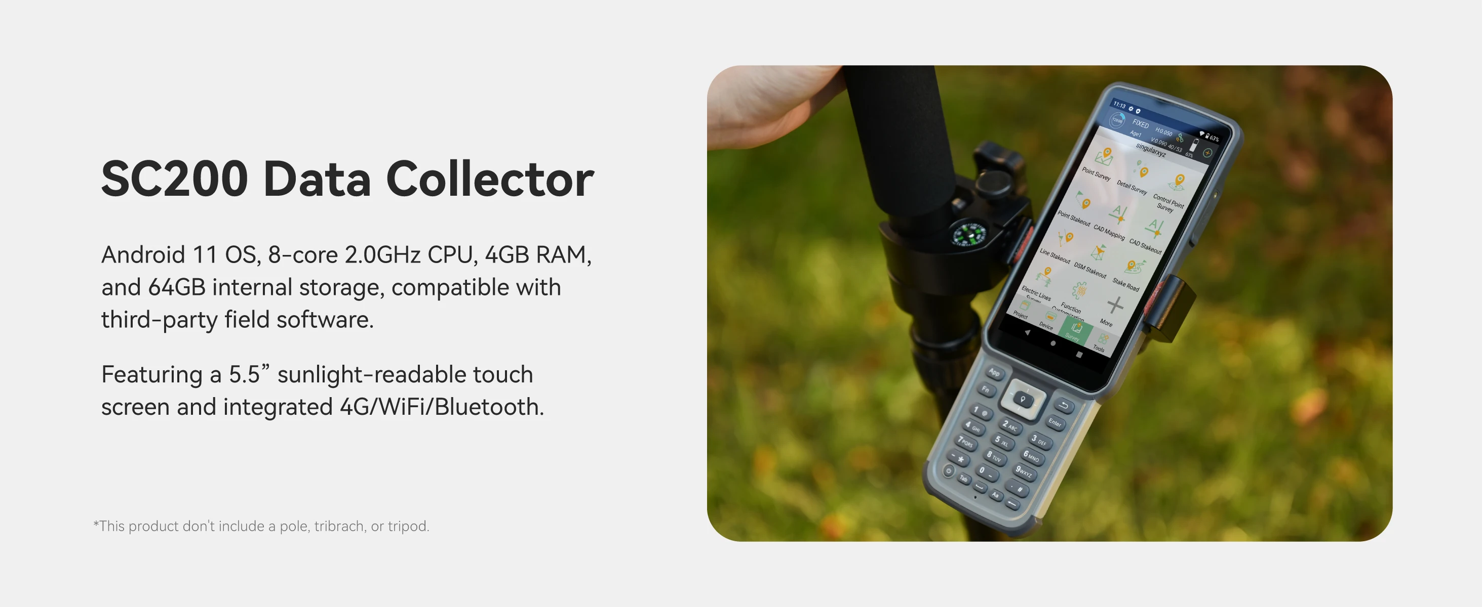 E1 RTK Rover Kit 10% Off GNSS Survey Equipment 20 Hours Endurance GPS with IMU H
