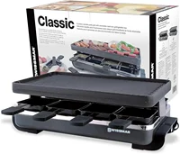 KF-77040 Classic 8-Person Raclette with Reversible Cast Iron Grill Plate/Crepe Top, Black 1