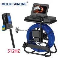 Sewer Inspection Camera 10'' 1080P Screen Pipe Inspection Camera Meter Counter+Self-Leveling 512HZ Locator+Diameter 7mm cable 1