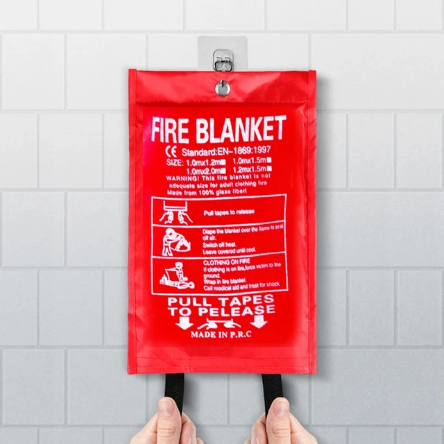 100mm x 100mm Fire Blanket 1M Fire Flame Retardant Emergency Survival Fire Shelter Safety Cover Fire Extinguisher 2