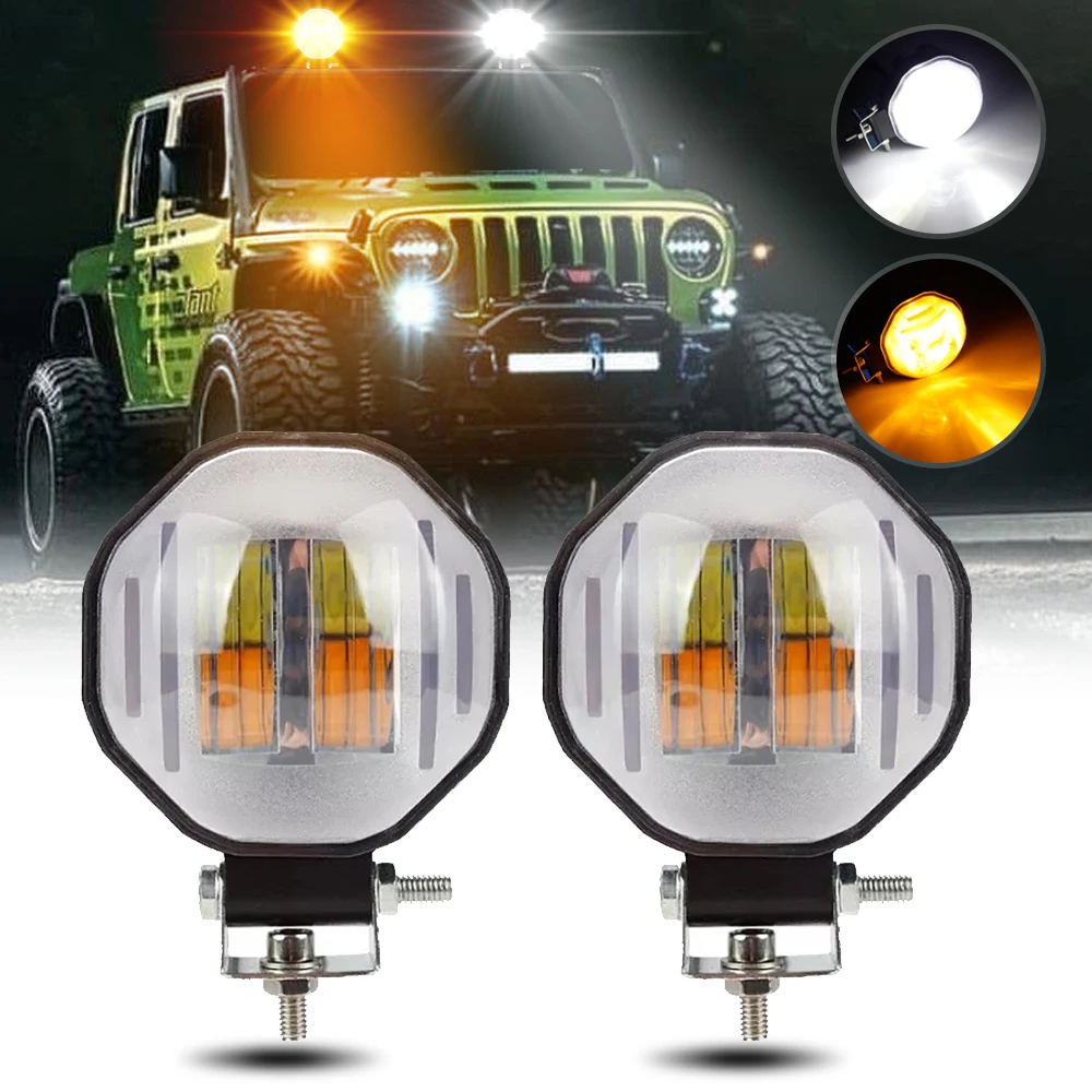 OKEEN 24W Led Bar Spot Beam Work Light 12V Motorcycle Headlamp Offroad