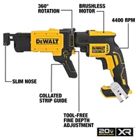 DEWALT DCF620 DCF6202 Genuine Edition Original XR 20V Drywall Screw Gun Including Attachments Brushless 360 Degree Rotation Nail 2