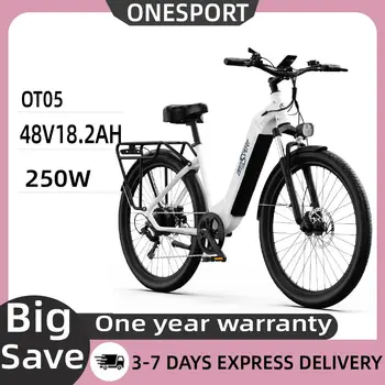 Bicicletta Elettrica per Adulti ONESPORT OT05 City con Pneumatici da 27,5 Pollici, Motore da 250W, 7 Velocità, Batteria 36V 18,2AH - E-Bike da Città con Motore da 250W