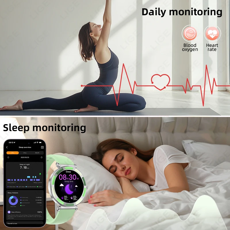 2026 LIGE New Smart Watch Women Bluetooth Call Custom Watches Dial Heart Rate Sleep Health Monitor Waterproof Ladies smart watch 4