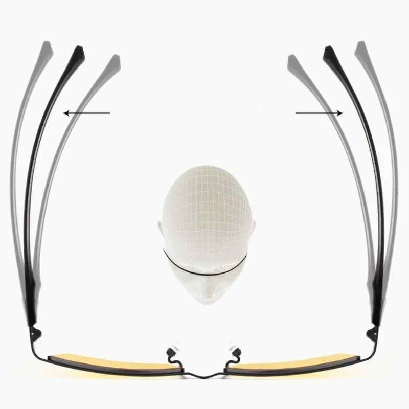 Photochromic Anti-Glare UV Protection Half-Frame Driving Eyewear
