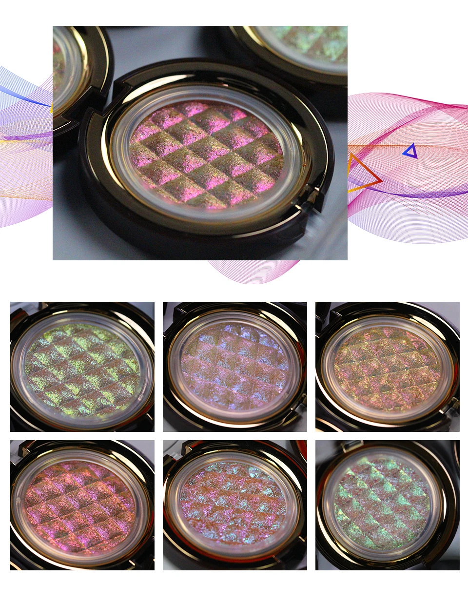 CHARMACY Luxury Long Lasting Shiny Glitter Chameleon Eyeshadow Duochrome Vegan Highlighter Eye Shadow for Women Mekeup Cosmetic