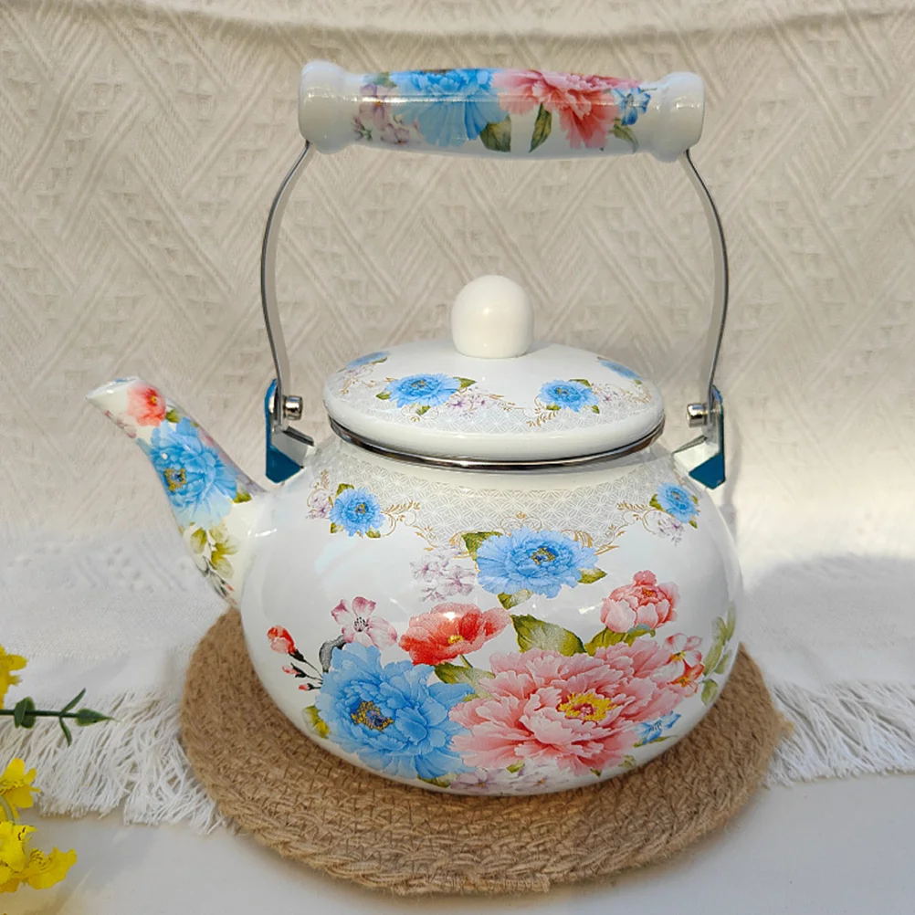 

Thicken Enamel Teapot Multiuse Enamel Water Kettle Stovetop Enamel Tea Kettle for Hot Water