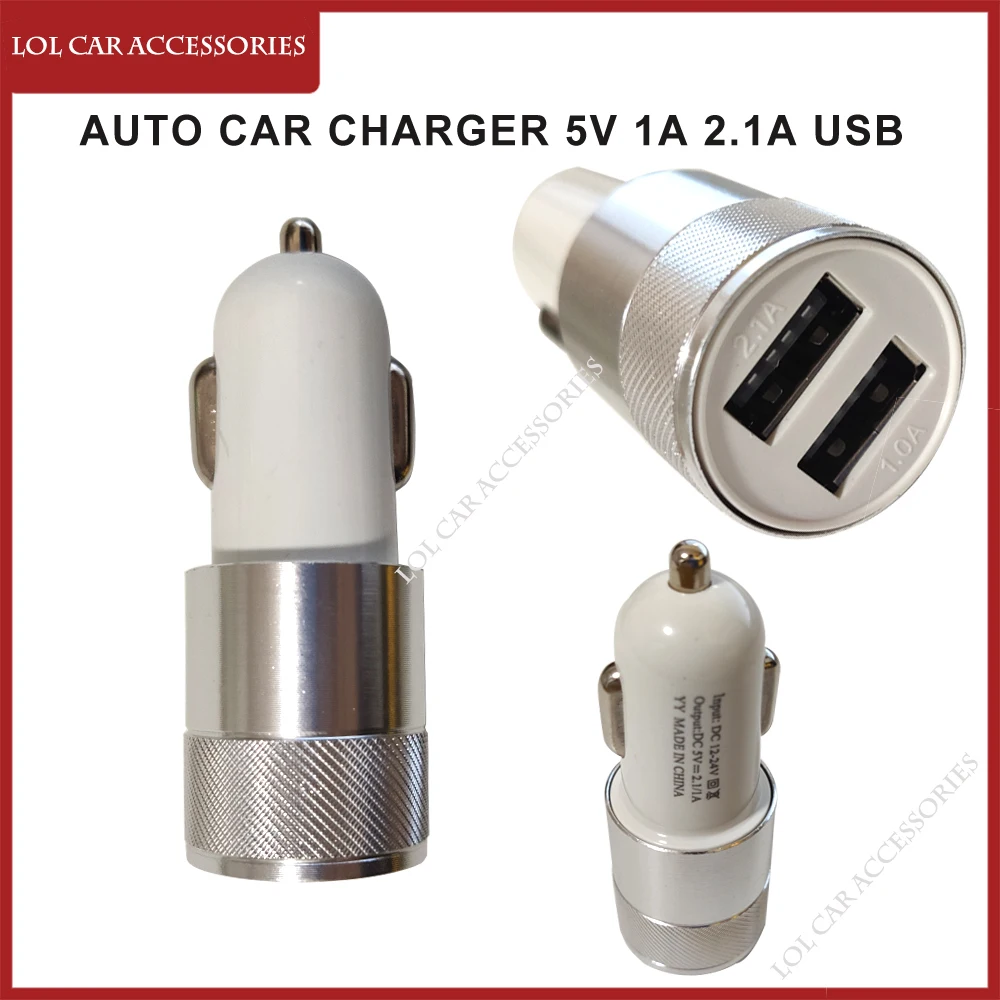 2 Port Dual USB Auto Car Charger 5V 1A 2.1A USB In Car Mobile Phone Charger  GPS Charging Car-Charger