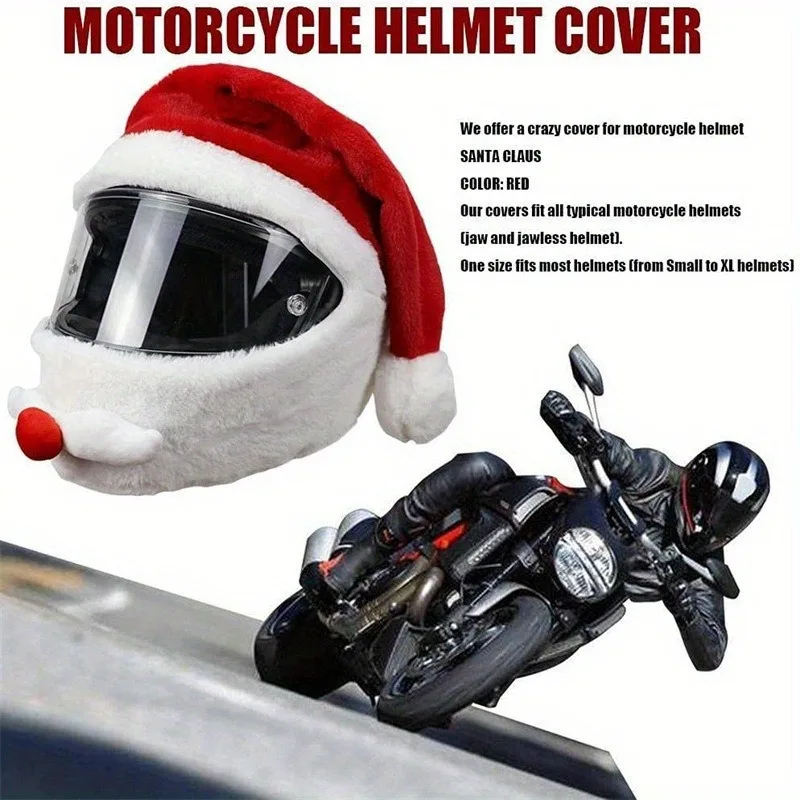 Motorcycle Helmet Santa Claus Motorcycle Helmet Set Crazy Funny Outdoor Christmas Hat Christmas Decoration
