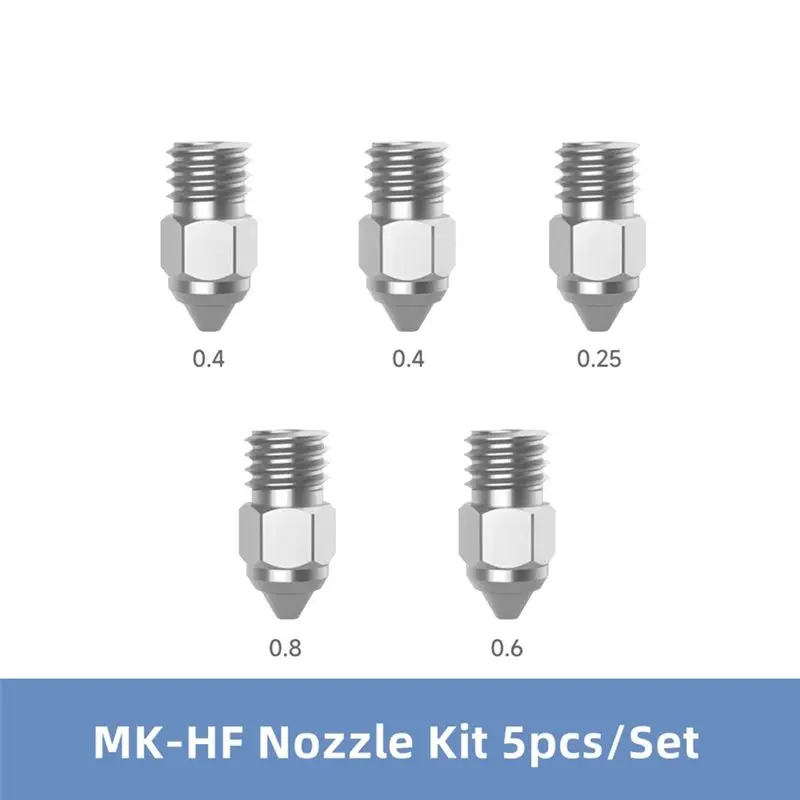 새로운 Shown-3D 프린터 부품 MK-노즐 부품 키트 0.25/0.4/0.6/0.8Mm 5PCS/세트 Ender-3 시리즈 3D 프린터용