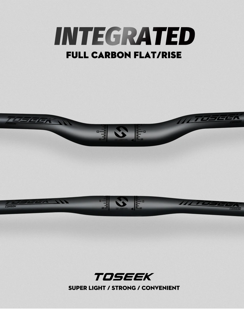 TOSEEK Carbon-Lenker MTB Fahrradlenker Mountainbike-Lenker 31,8mm Rise/Flat Lenker Breite 580mm - 760mm – Detail 3
