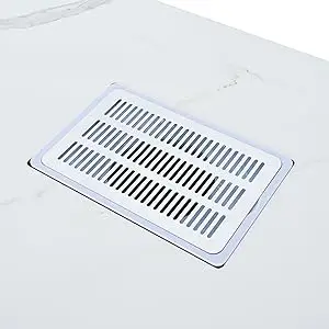 Manicure Table with Marbling Texture Tabletop, Electric Downdraft Vent and Wrist Cushion