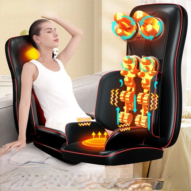 Cojín masajeador eléctrico multifuncional para todo el cuerpo, silla de  masaje para columna Cervical, cuello, cintura y espalda - AliExpress