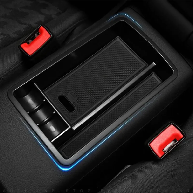 1pc Car Accessories Central Armrest Storage Box For Audi A3 8V S3 S4 S5 A4 A5 B8 B9 8T Q2 Q2L Q3 8U Q5 8R Car Styling