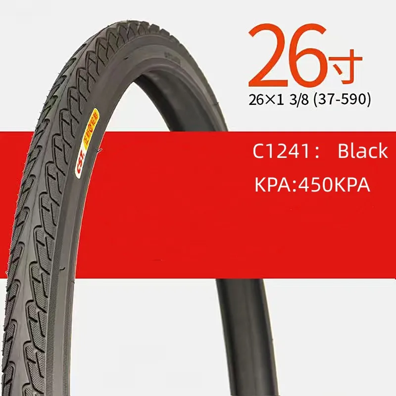2 Pneus Vélo 26 X 1 3/8 (37-590) Avec Chambres à Air Valve Schrader – Pour Vélos De Ville Vintage
