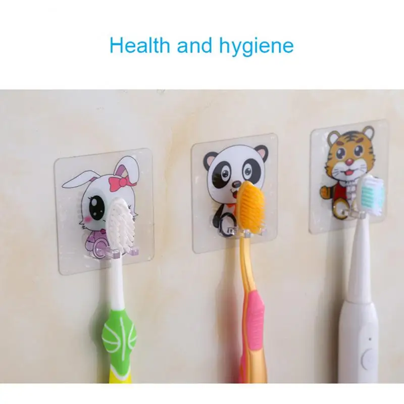 Transparent Wall-Mounted Tooth Brush Holder Bathroom Organizer