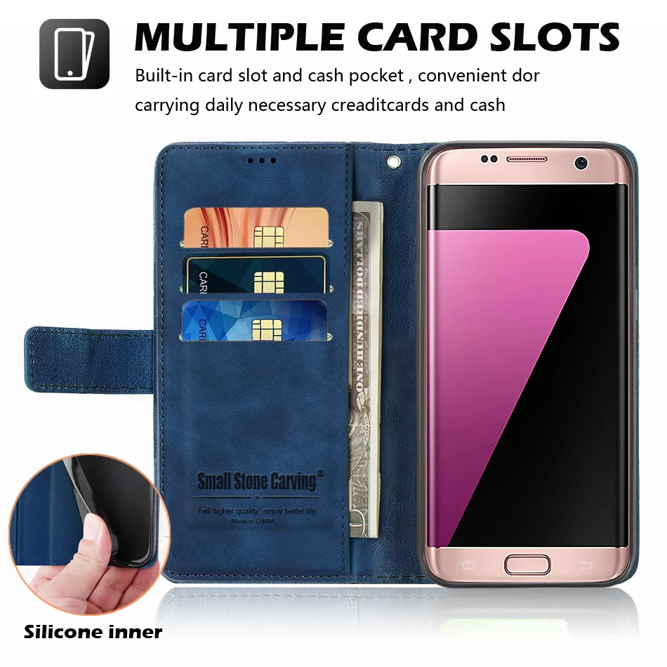 Premium Card Flip Leather Magnetic Wallet Cover - Sleek Protective Phone Case with Enhanced Functionality