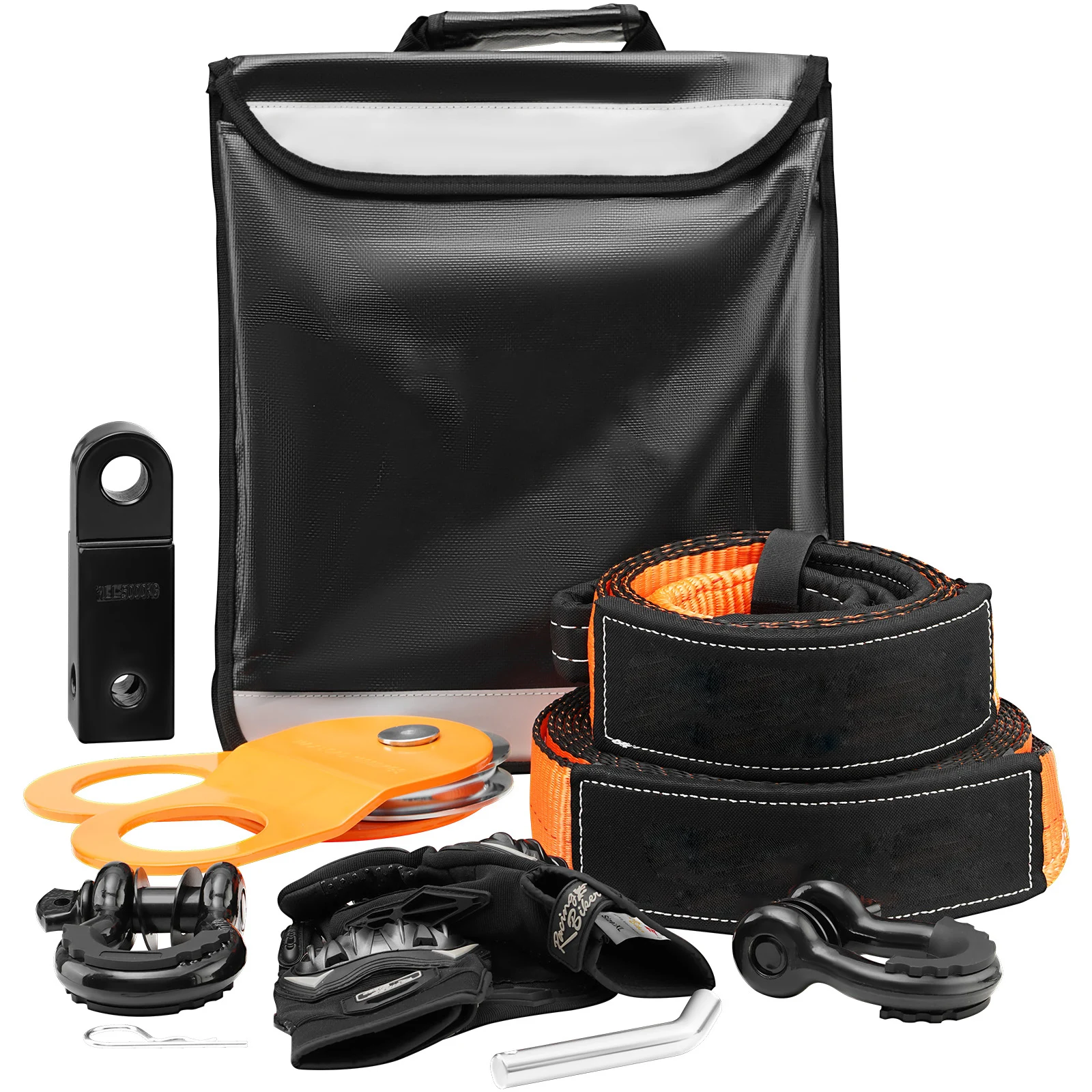 Off Road Recovery Kit with Tow Straps and D Ring Shackles