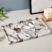 Natural Marble Tray for Bathroom Countertop, Vanity Tray Stone Storage Tray for Home Decor, 12"x8" Genuine Marble Bathroom 1