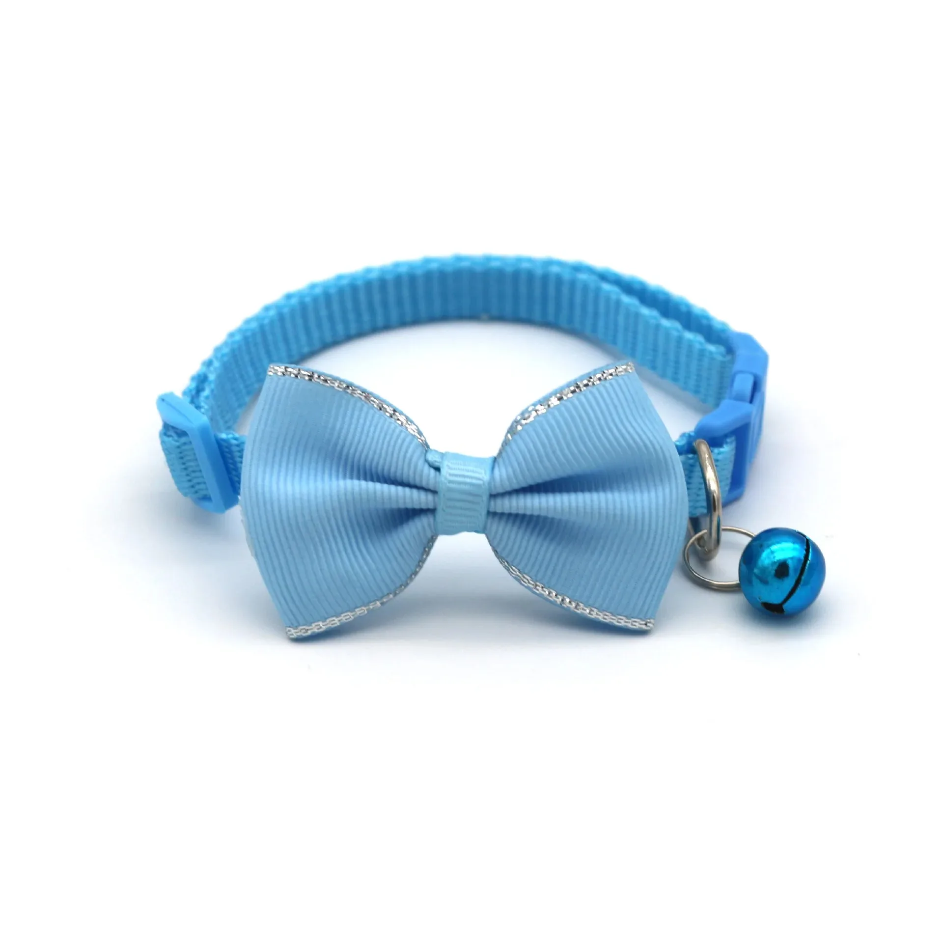 Cat Collar Solid Color Bowknot Puppy Chihuahua Collars with Bell Adjustable Safety Buckle Cats Bow Tie Pets Accessories 6
