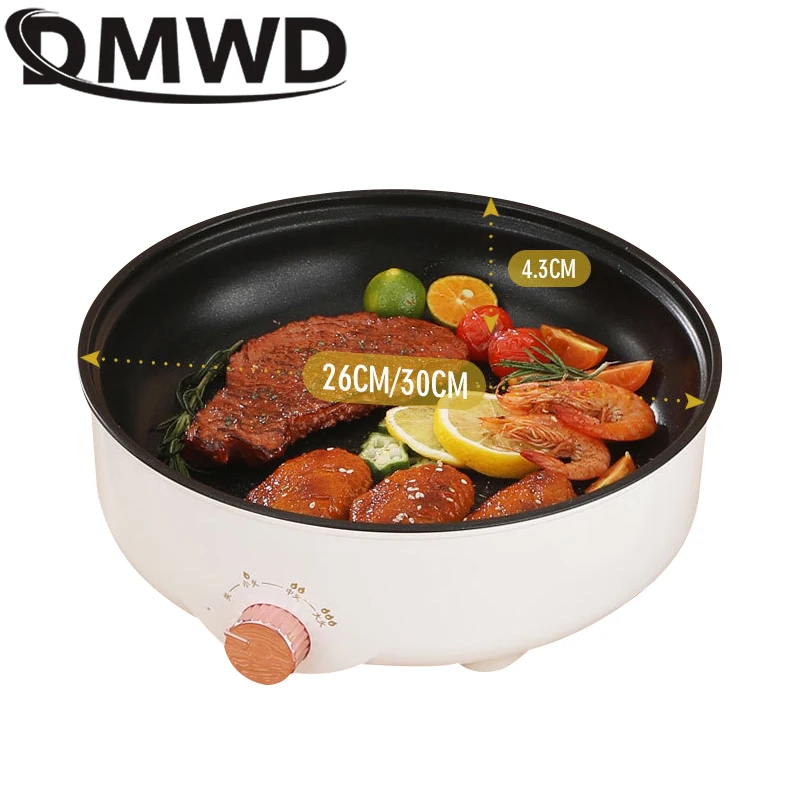 Multifunction Electric Barbecue Stove Steak Grill Non-stick Multicooker Skillet Eggs Soup Cooking Pot Hotpot Noodles Cooker EU 6
