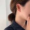 2pcs Stainless Steel Smooth Round Ear Clips Cuff Earrings for Women Ear Bone Earrings Clip On Cartilage Waterproof 2