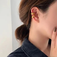 2pcs Stainless Steel Smooth Round Ear Clips Cuff Earrings for Women Ear Bone Earrings Clip On Cartilage Waterproof 2