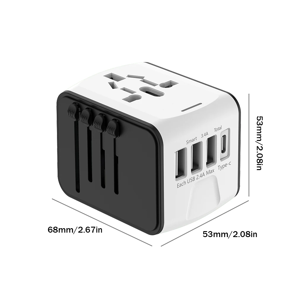Universal Phone Charger Travel Wall Power Plug Adapter with Dual USB Charging Ports for USA EU UK AU