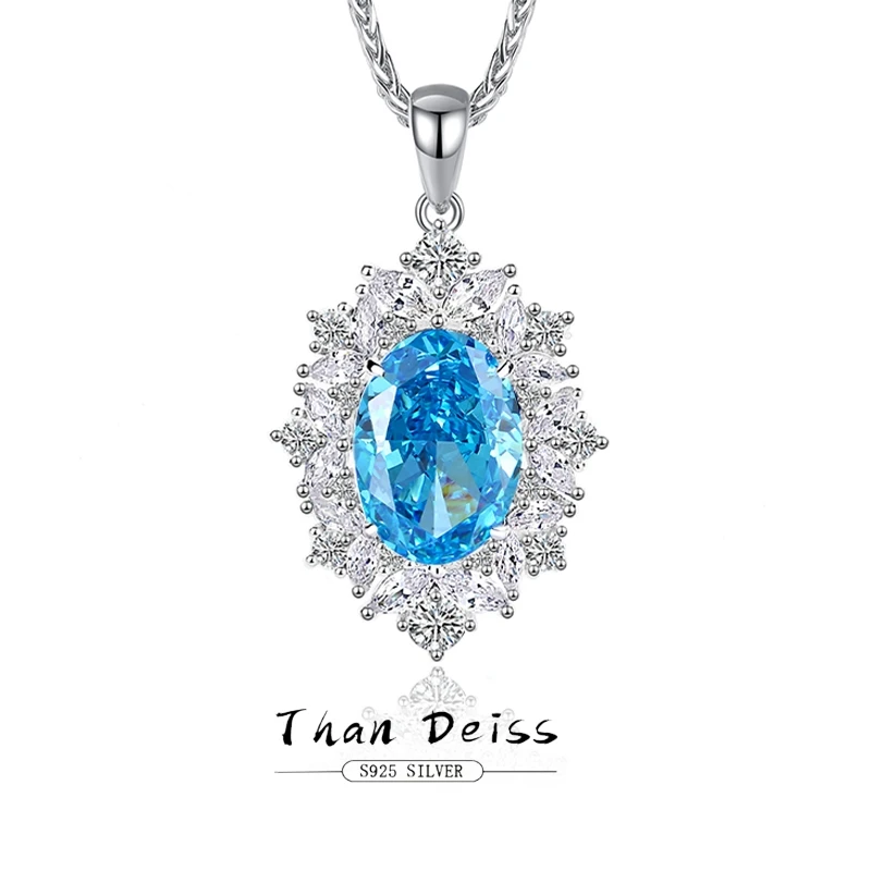 Light Luxury Full Diamond 925 Sterling Silver Necklace for Women High Carbon Diamond 8A Ice Flower Zircons 45cm Chain Party Gift