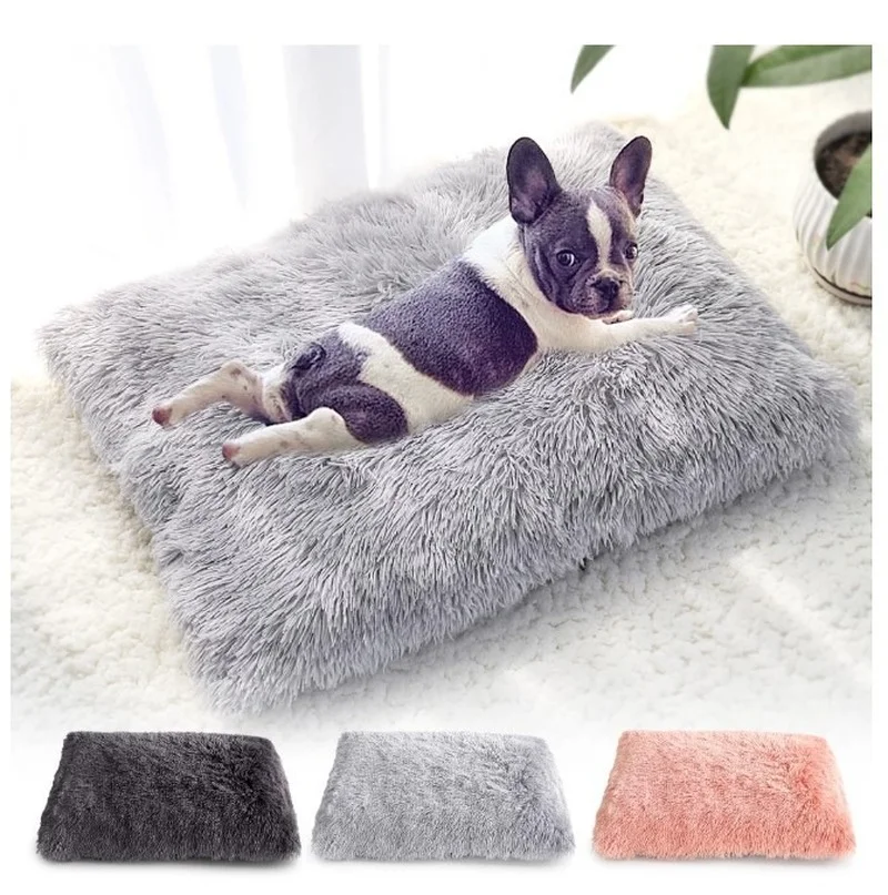 

Long Plush Dog Bed Pet Cushion Blanket Soft Fleece Cat Cushion Puppy Sofa Mat Pad for Small Large Dogs